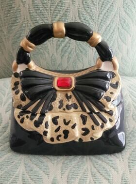 DAVID'S COOKIES Fashion Ceramic Handbag or Purse Cookie Jar-Vintage/2005